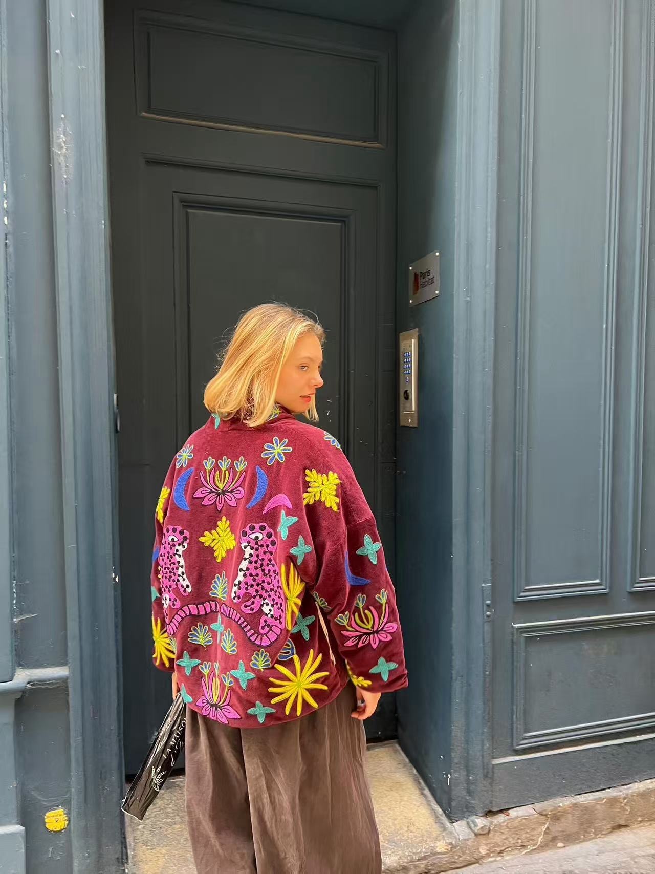 Βελουδινο Jacket Με Κεντημα