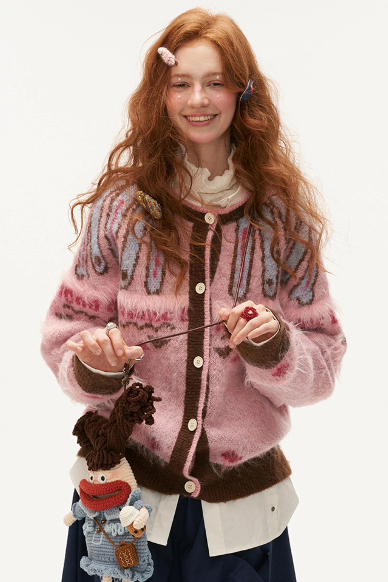 Mohair Pink Cardigan