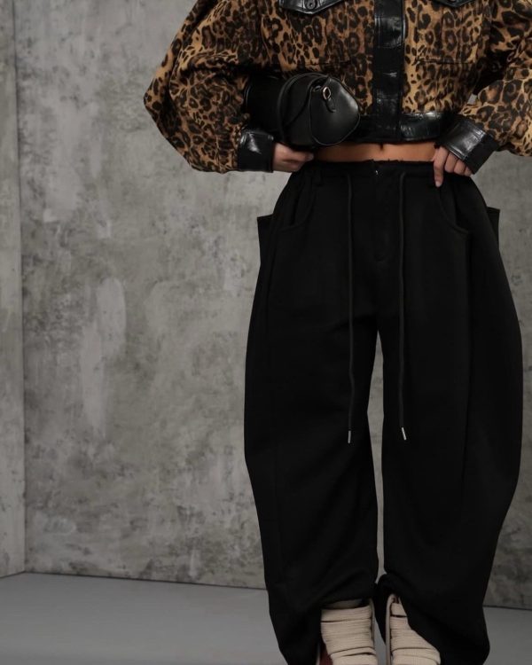 Wide-Leg Jogger με Εξωτερικές Τσέπες