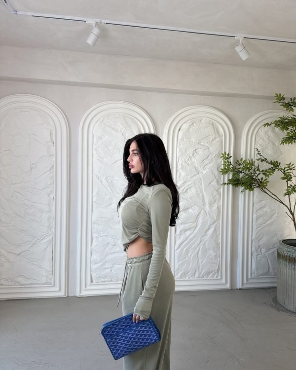 Σετ Loungewear Salvia – Top & Wide Leg Παντελόνα
