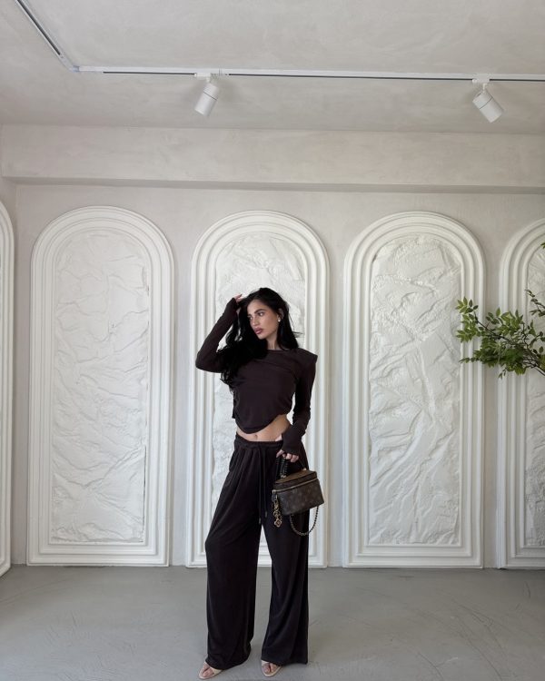 Σετ Loungewear Salvia – Top & Wide Leg Παντελόνα