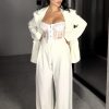 Ψηλόμεση Παντελόνα Wide Leg με Πιέτες