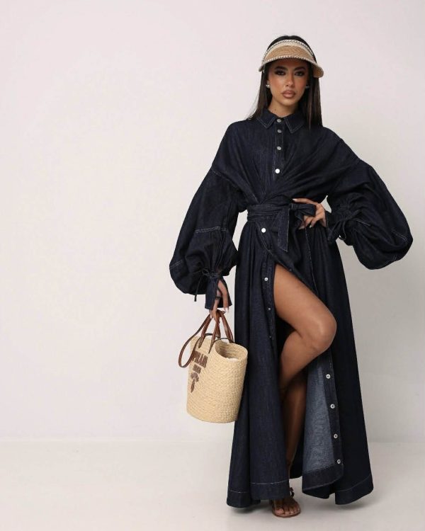 Maxi Denim Shirt Dress