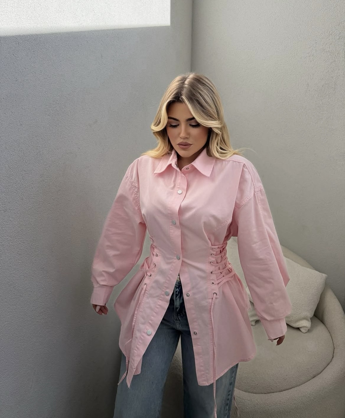 Corset Lace Top με T-shirt overlay