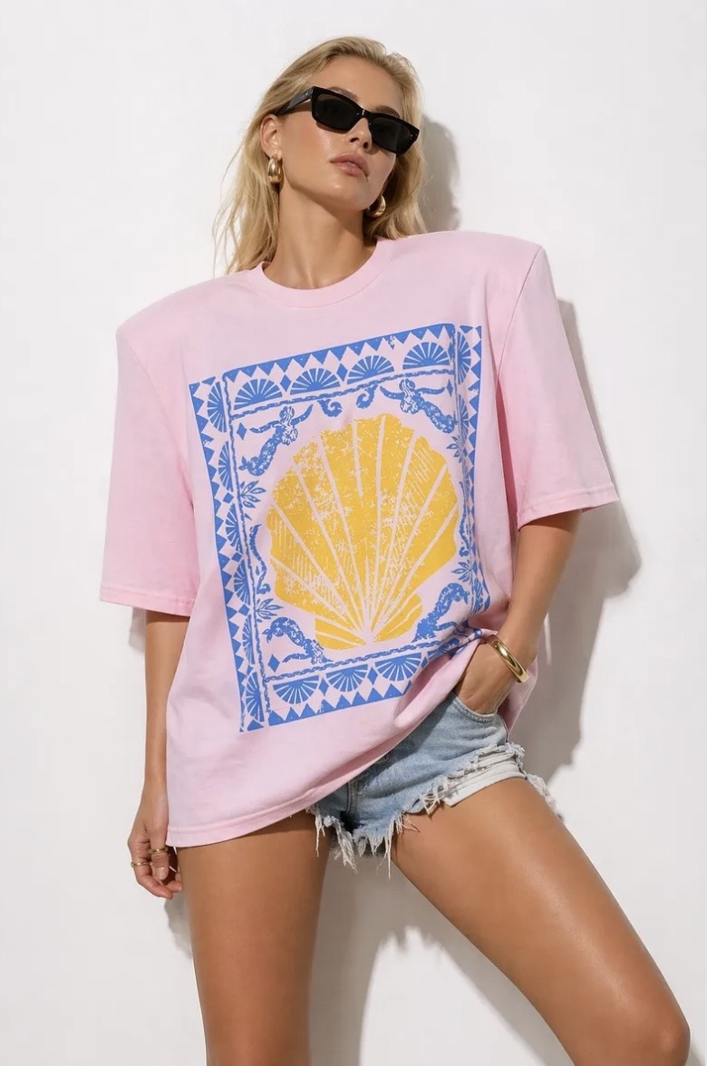 T-shirt Oversized Shell Summer Print
