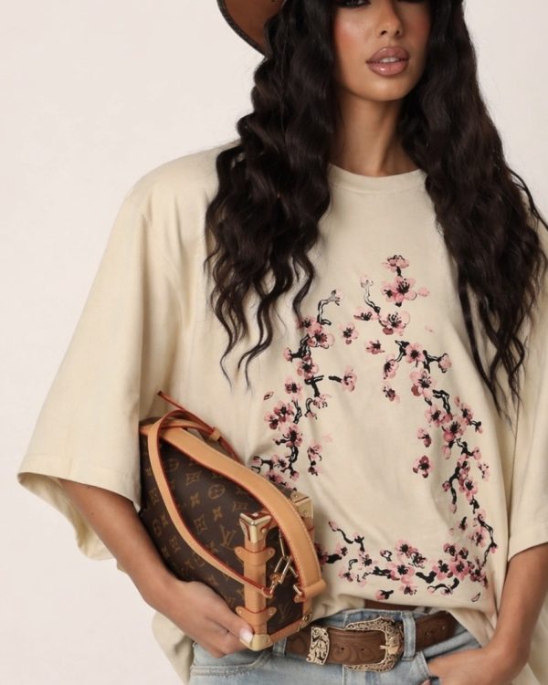 T-shirt Oversized Cherry Blossom Print