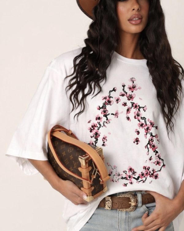 T-shirt Oversized Cherry Blossom Print