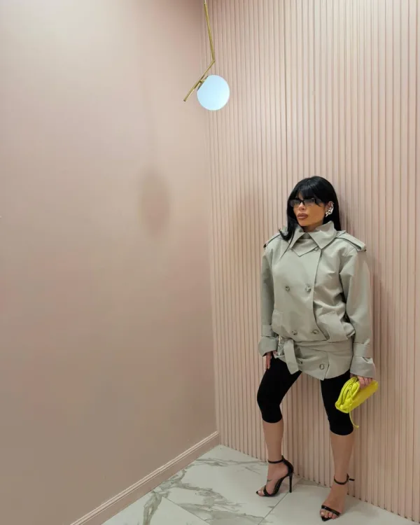 Beige Chic Belted Jacket – One Size