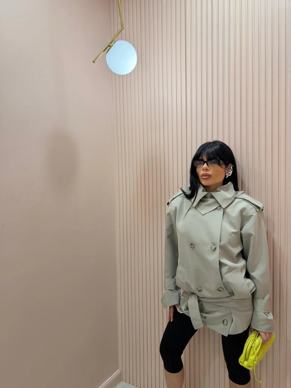 Beige Chic Belted Jacket – One Size