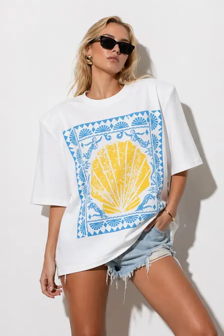 T-shirt Oversized Shell Summer Print