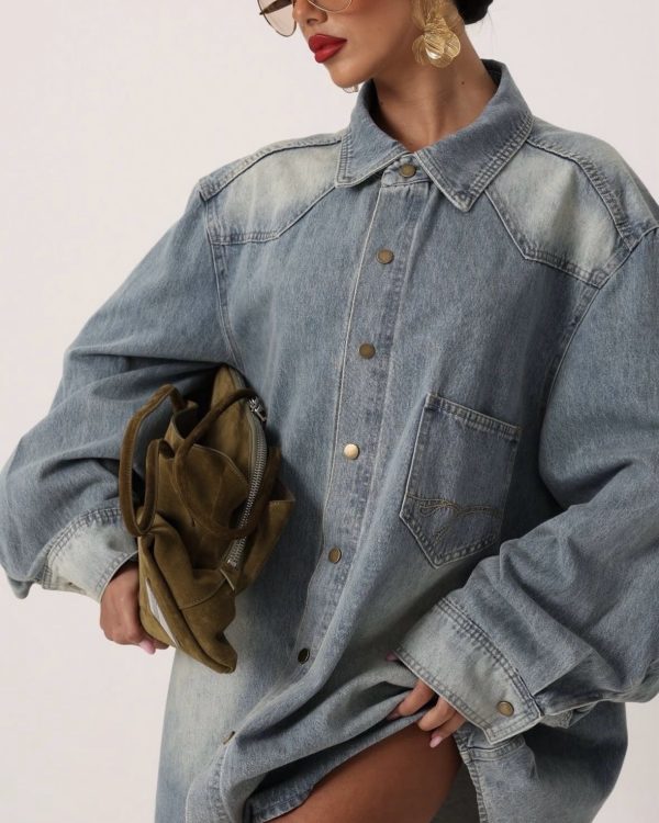 Oversized Denim Shirt – Statement Fit