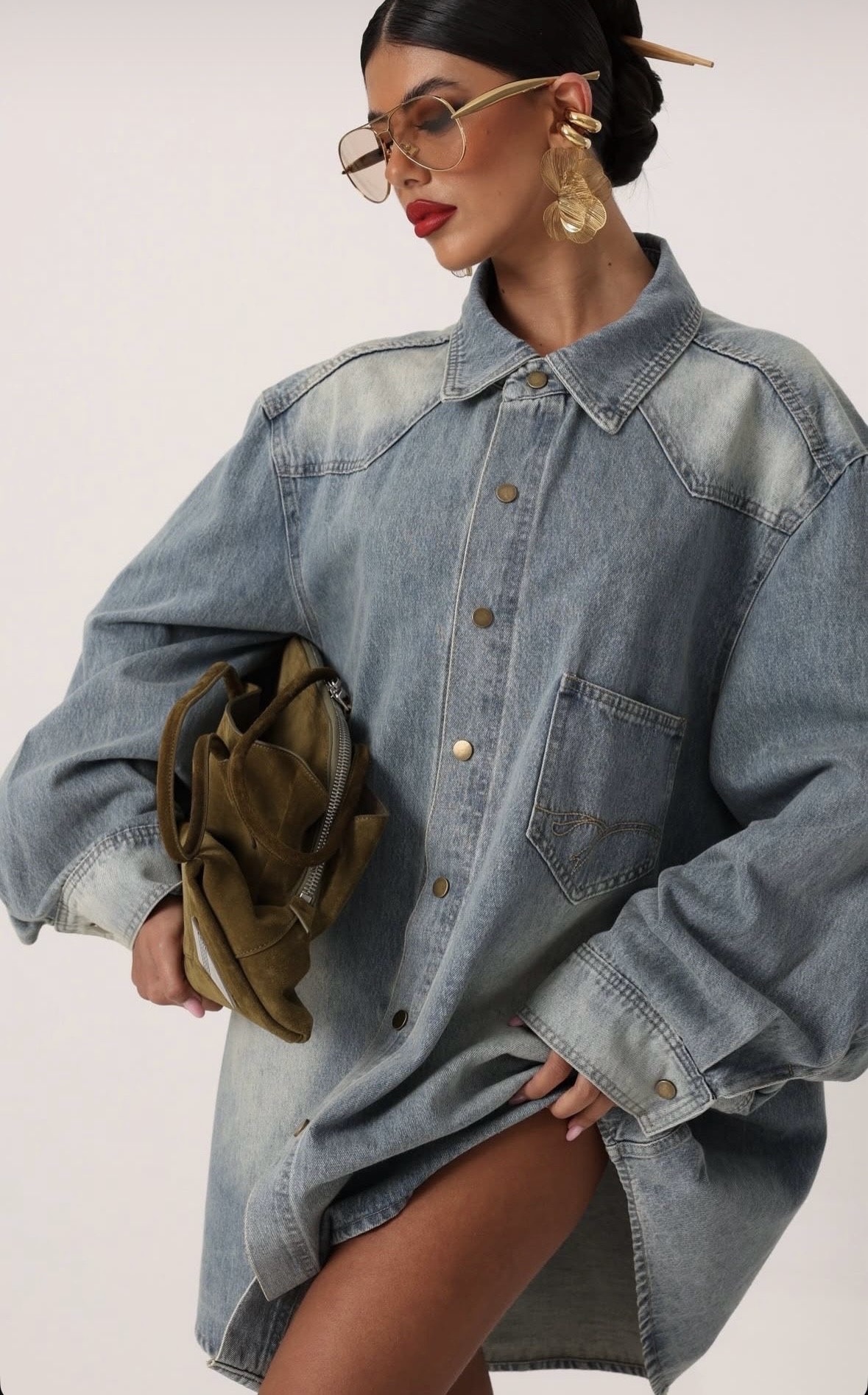 Oversized Denim Shirt – Statement Fit