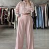 Ψηλόμεσο Παντελόνι Wide Leg με Πιέτες