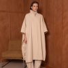 Beige Minimal Cape Coat