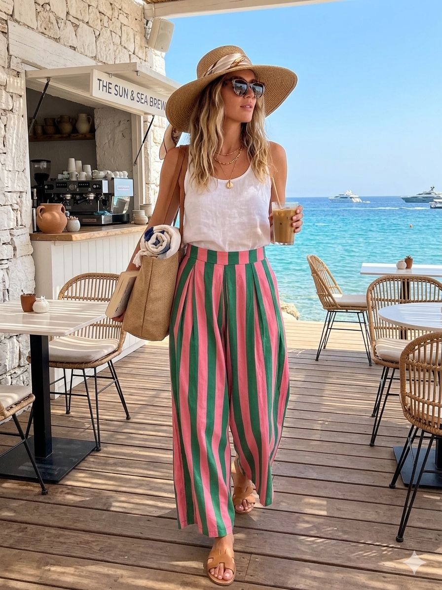 Striped Summer Παντελόνα Wide Leg (Αντιγραφή)