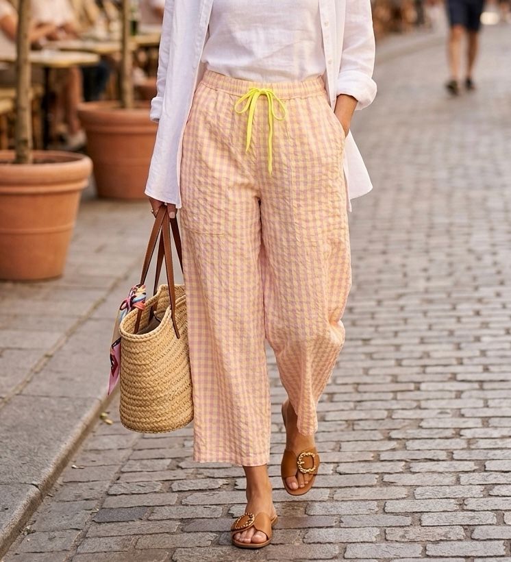 Gingham Παντελόνα Relaxed Fit
