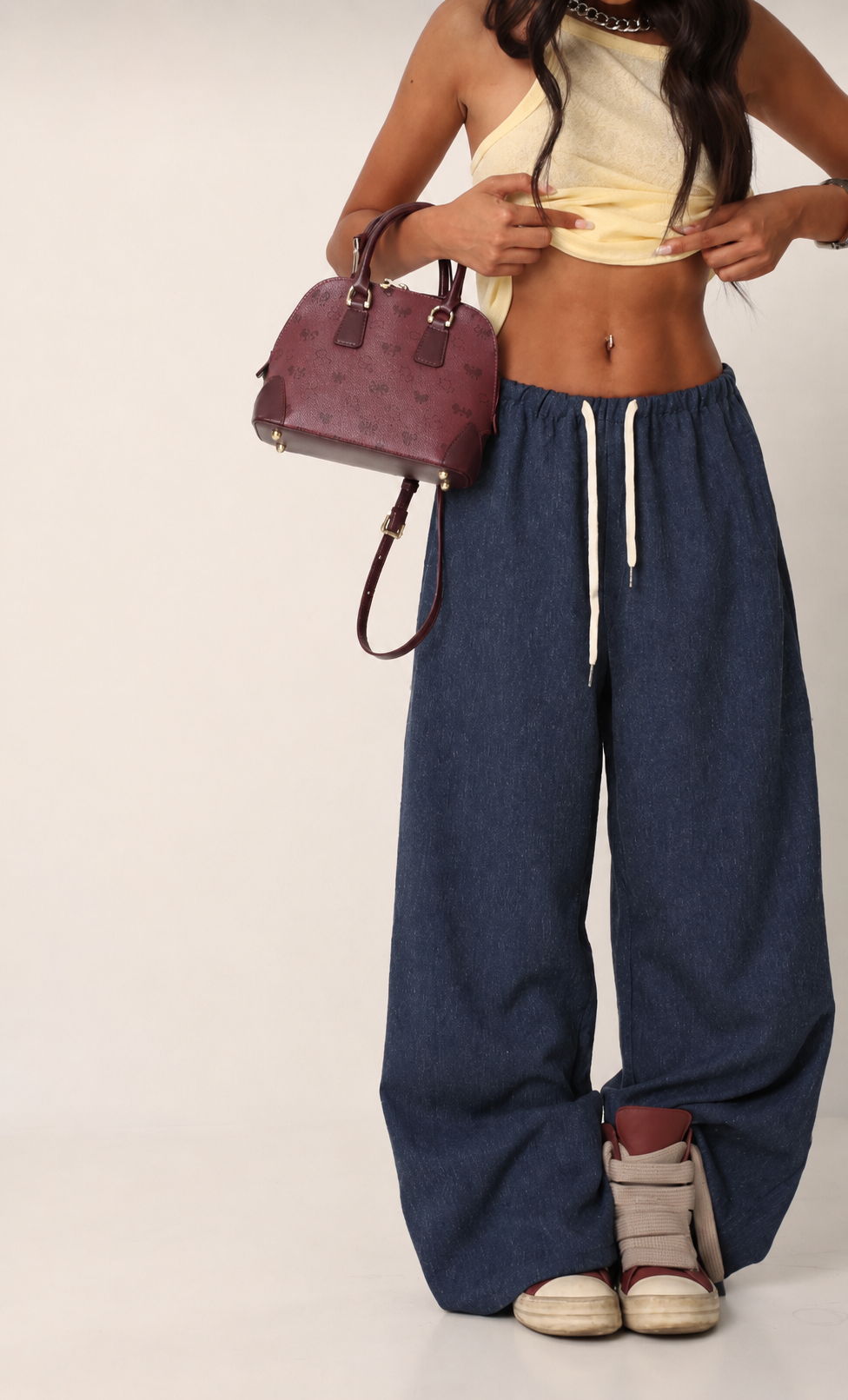 Wide Leg Jogger Παντελόνα Melange