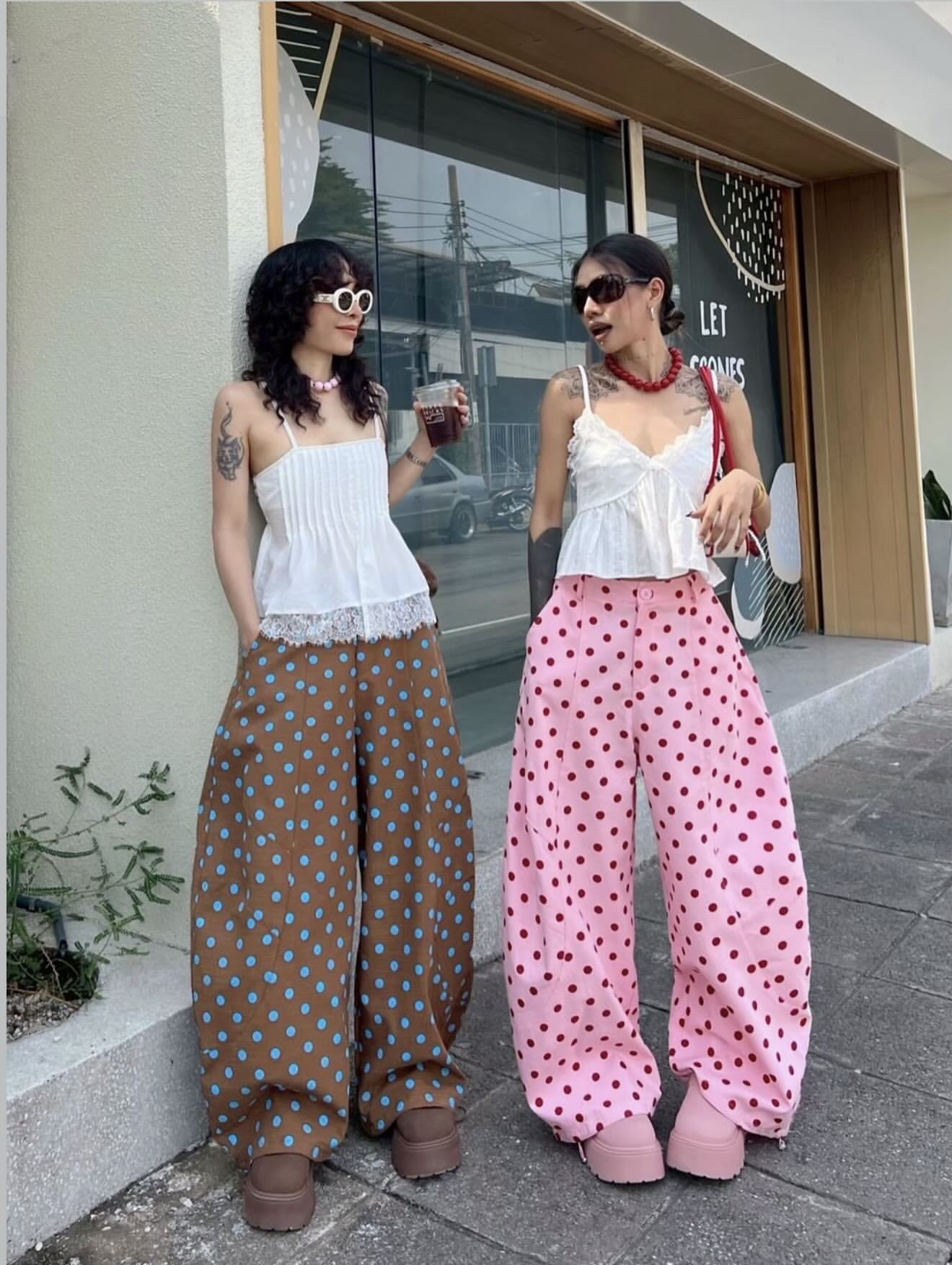 Chic Polka Dot Balloon Trousers