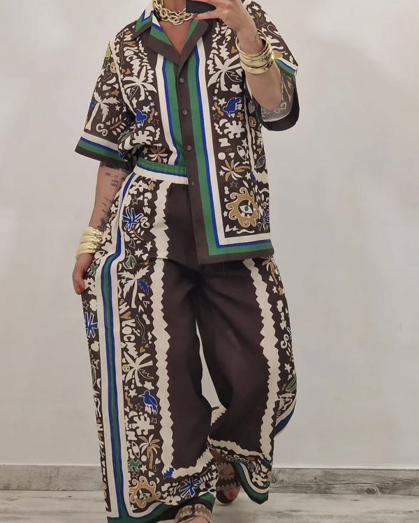Elegant Geometric Satin Co-ord Set