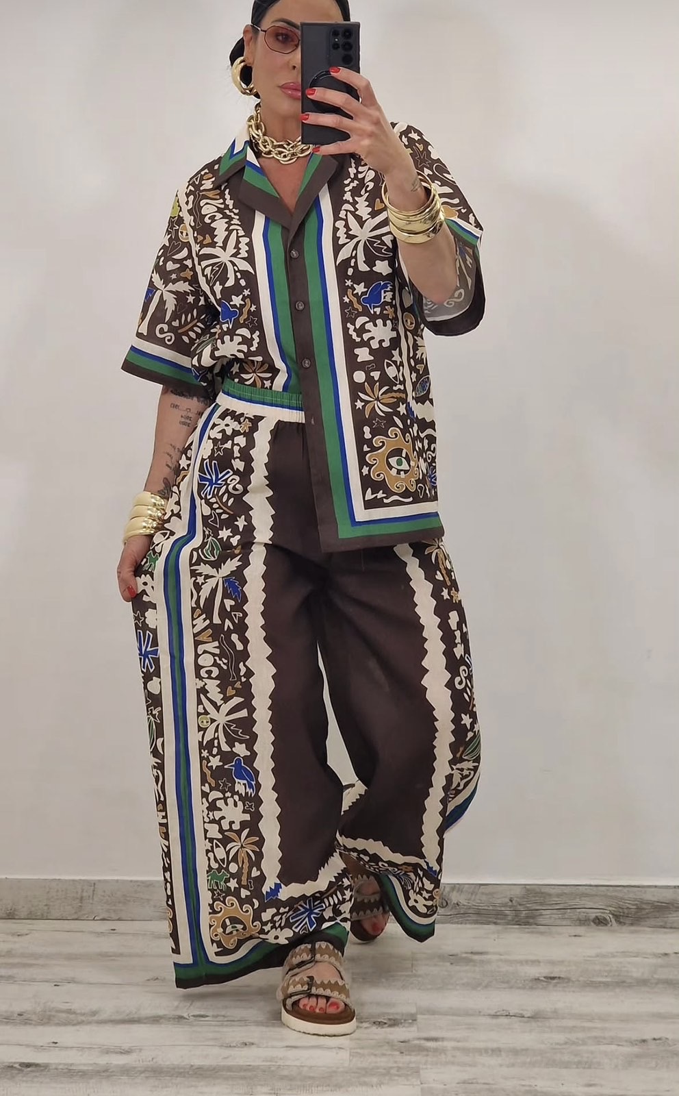 Elegant Geometric Satin Co-ord Set
