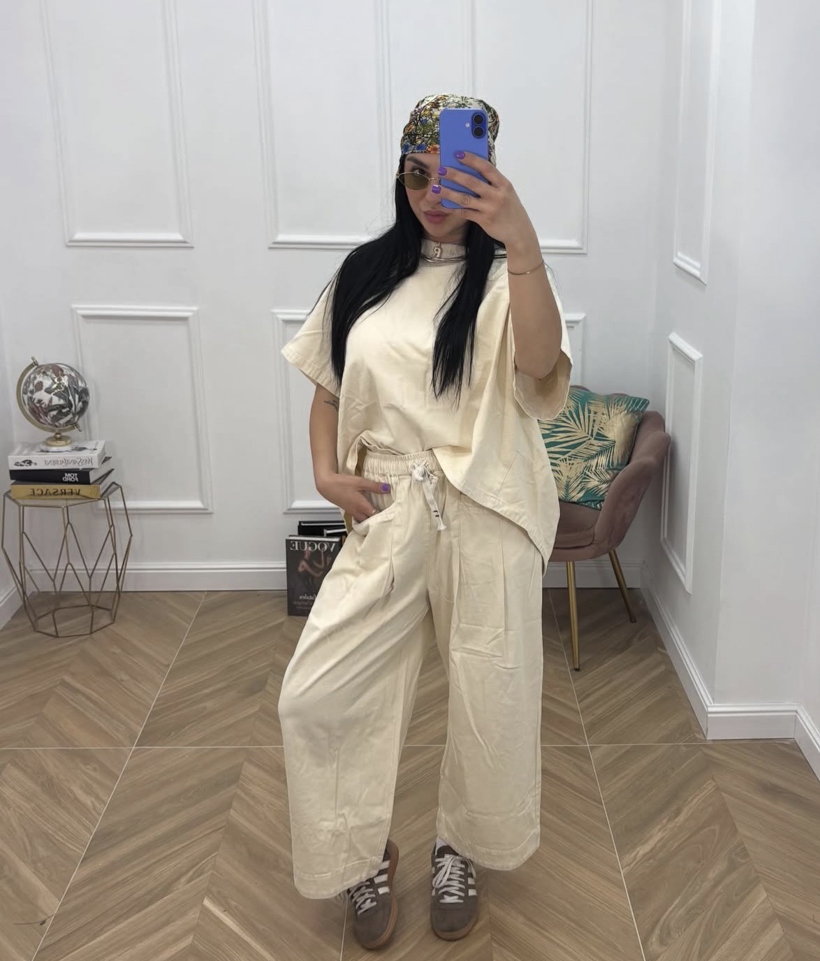 Σετ Βαμβακερό Oversized με Παντελόνα (100% Cotton)