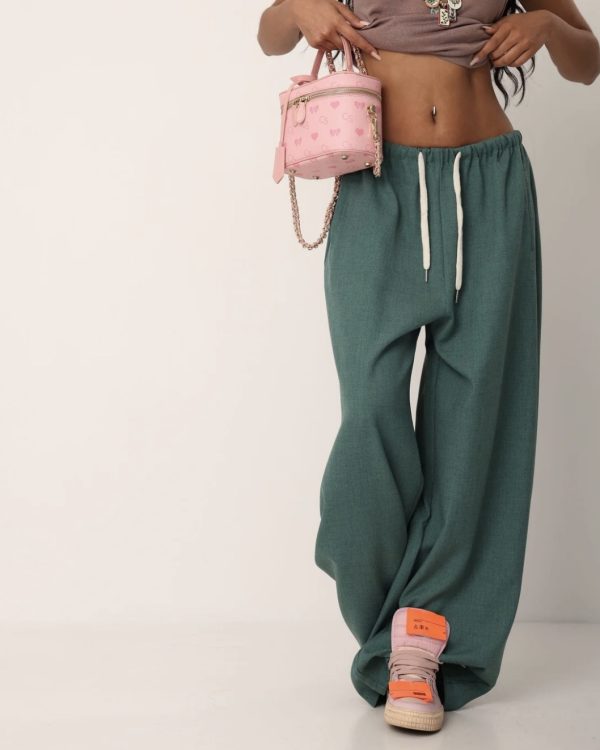 Wide Leg Jogger Παντελόνα Grey Melange