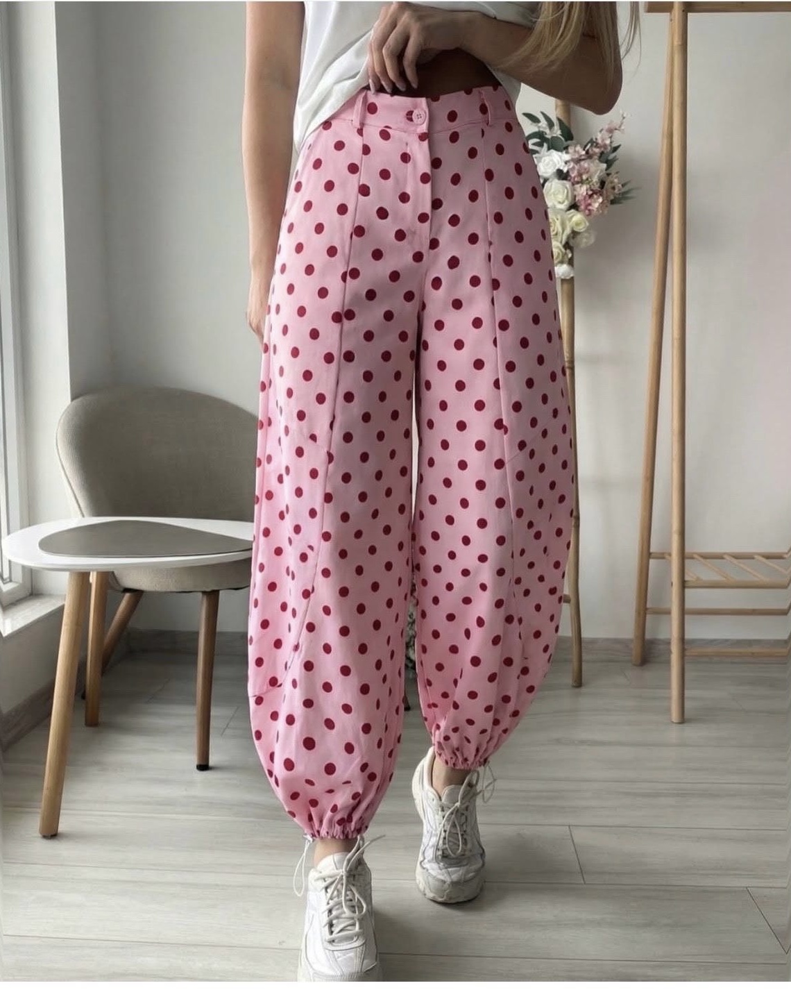 Chic Polka Dot Balloon Trousers