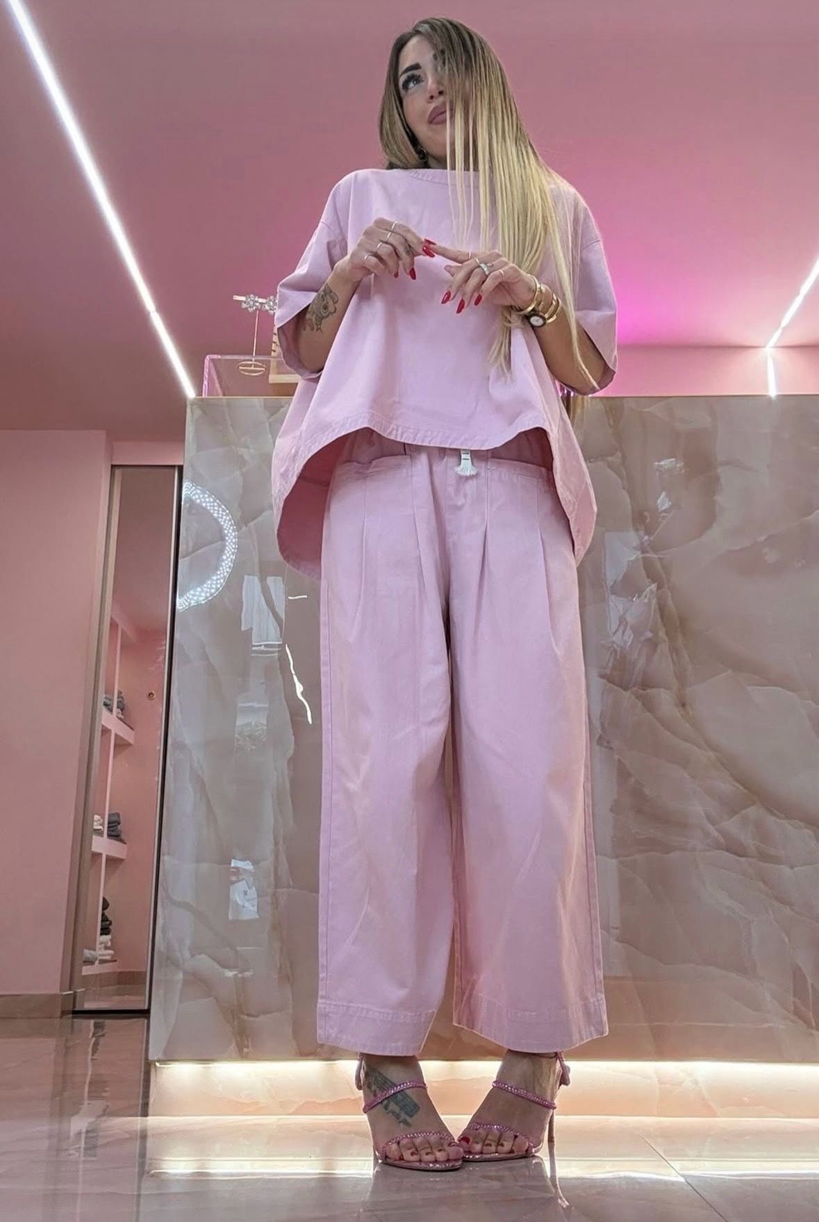 Σετ Βαμβακερό Oversized με Παντελόνα (100% Cotton)