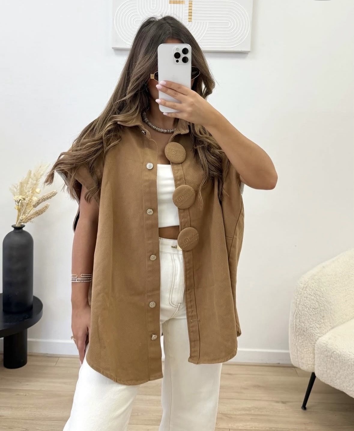 Oversized Denim Vest