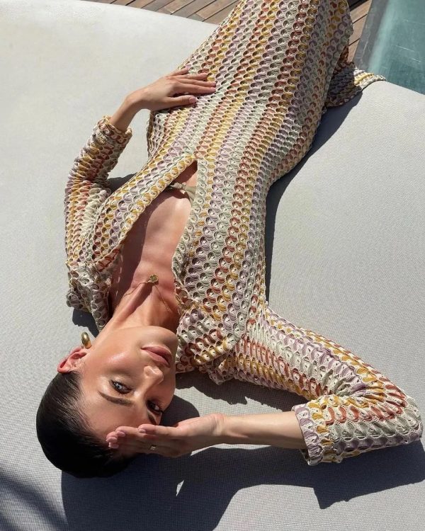Boho Crochet Maxi Φόρεμα με Βαθύ Ντεκολτέ (Αντιγραφή)