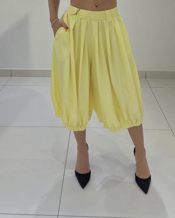 Λινό Balloon Παντελόνι Midi 100% Linen