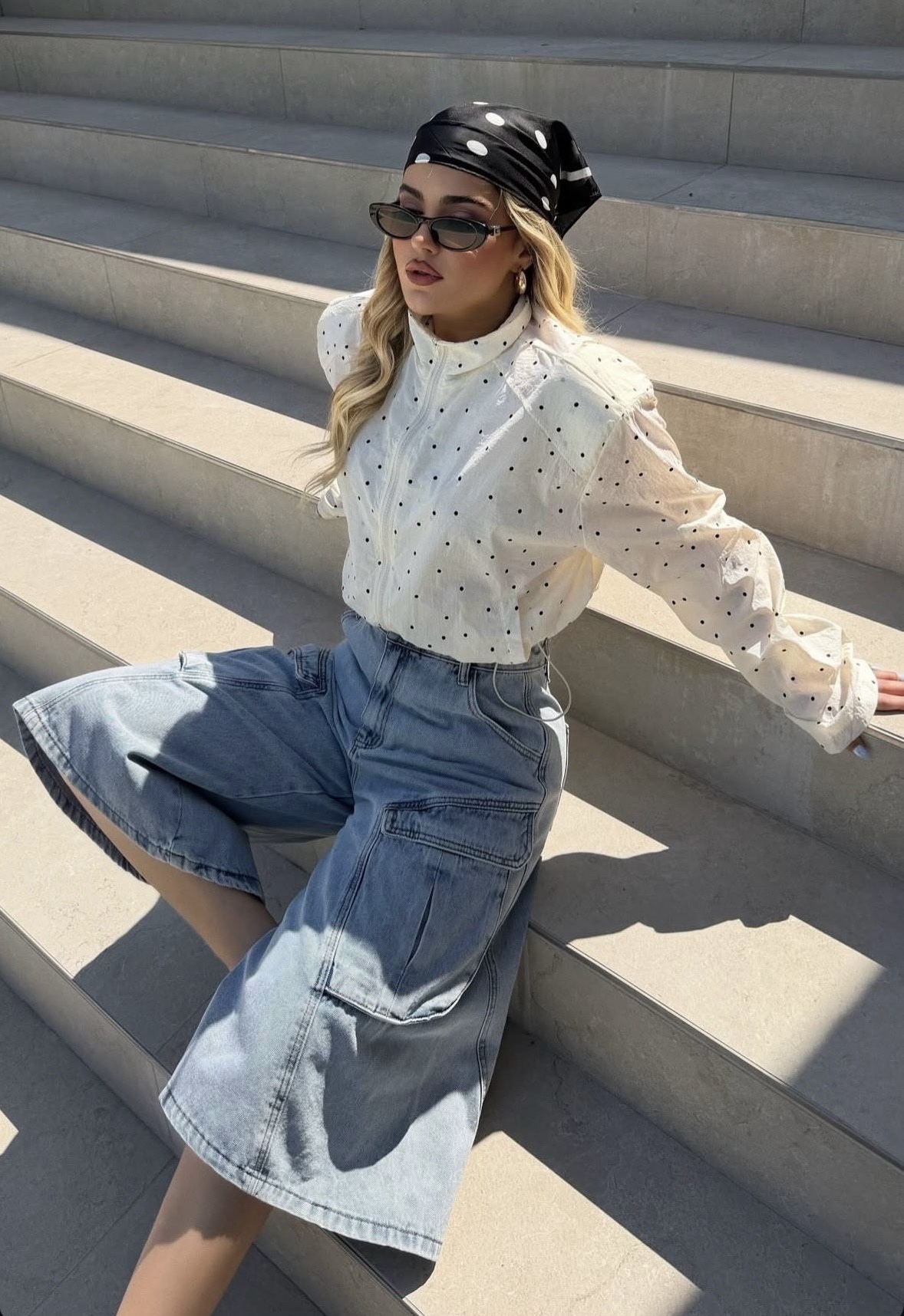 Denim Bermuda Cargo High Waist – Trend Fit