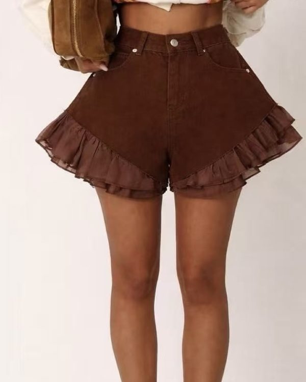 Layered Denim Ruffle Shorts – Boho Chic Edition
