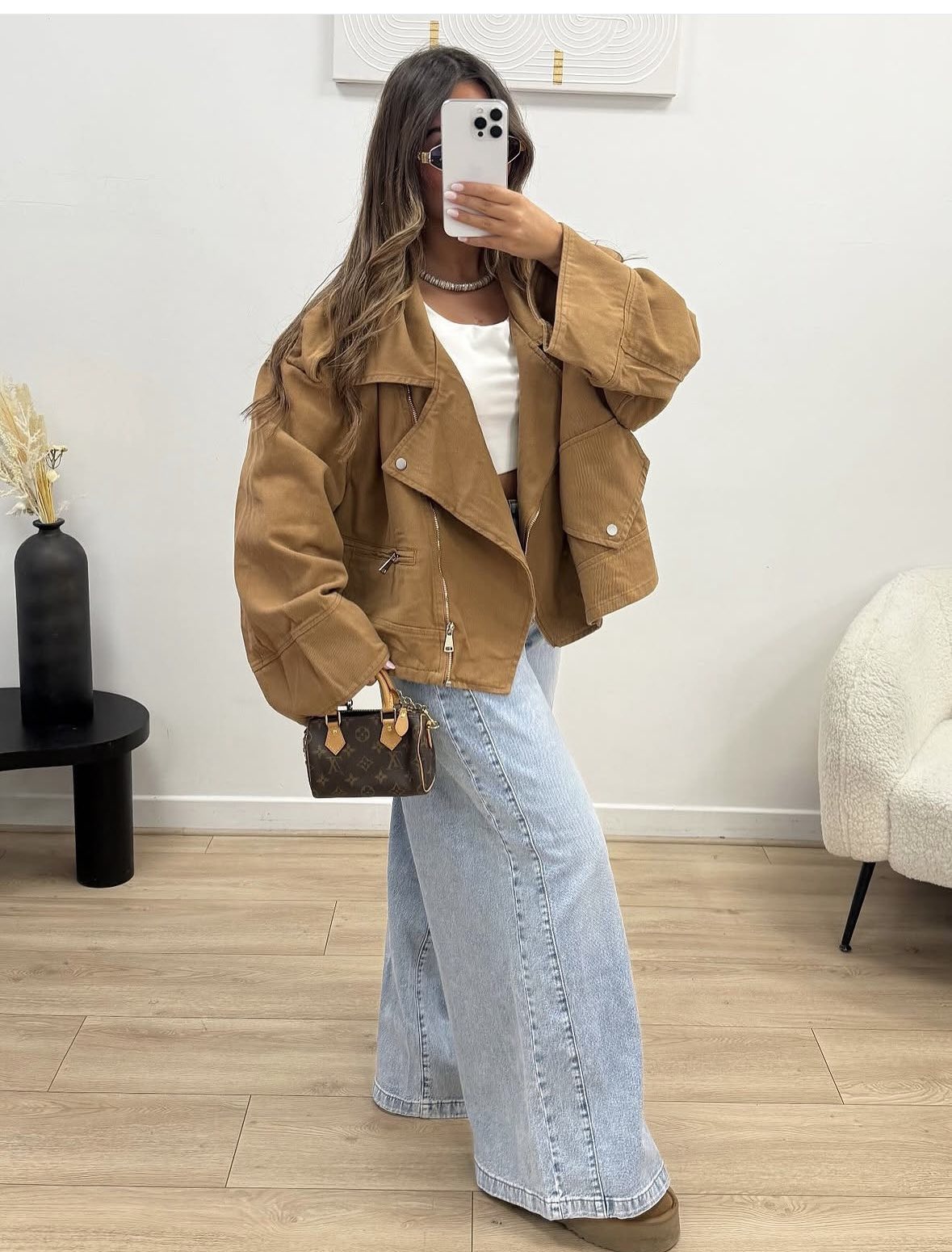 Oversized Abstract Print Jacket