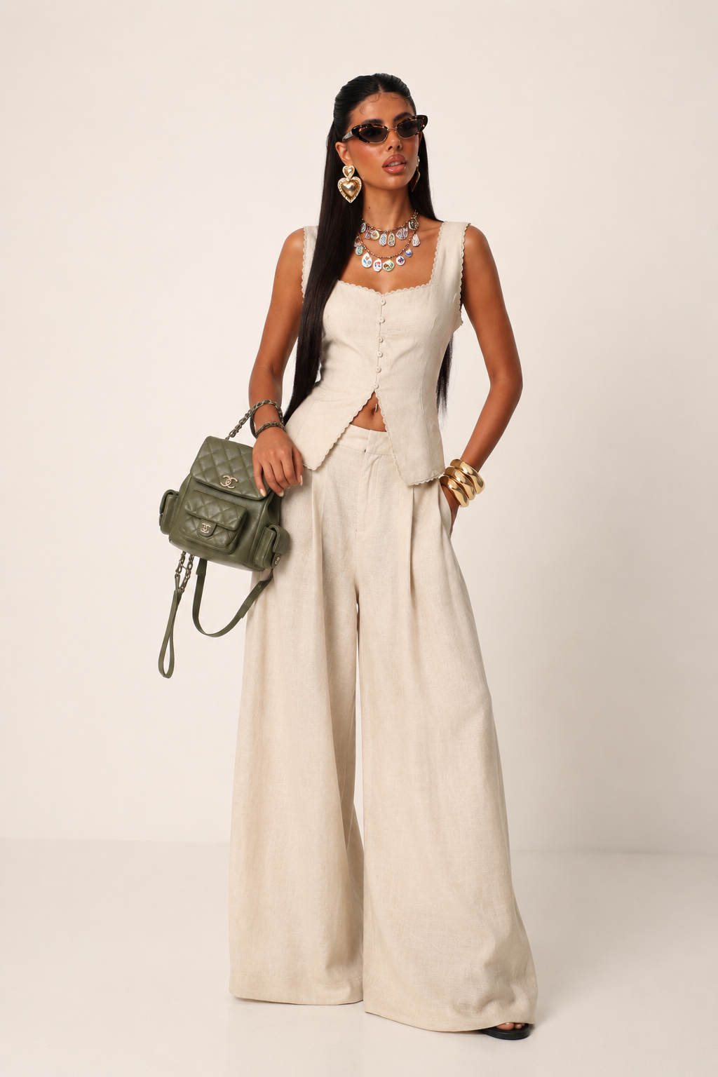 Linen Touch Set Παντελόνα & Top
