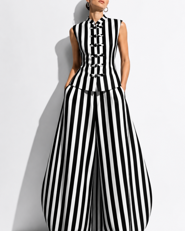 Linen Royal Stripe Set