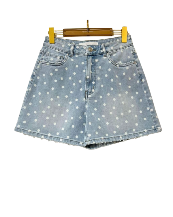 Polka Dot Denim Shorts