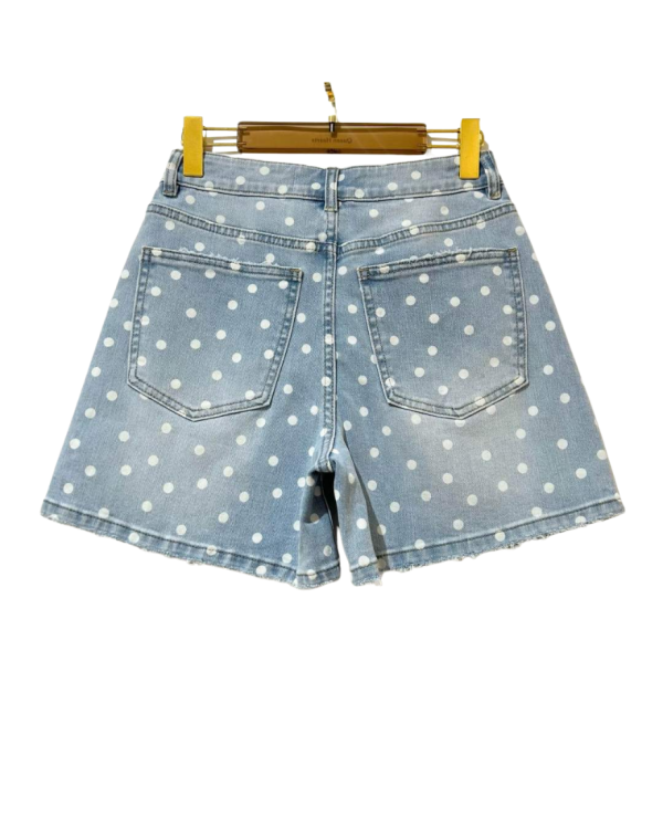 Polka Dot Denim Shorts
