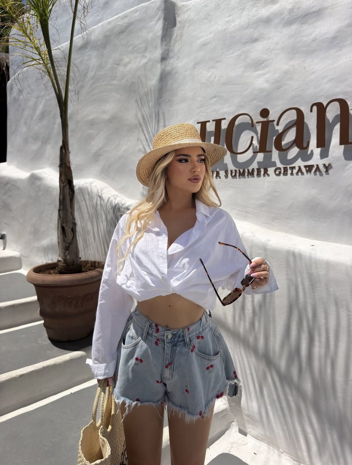 Cherry Bloom Denim Shorts