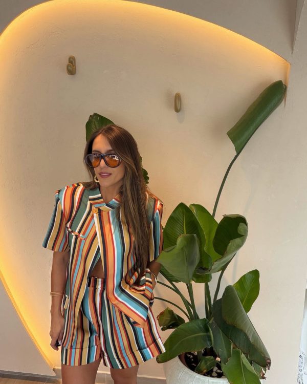 Sunset Stripes Linen Set