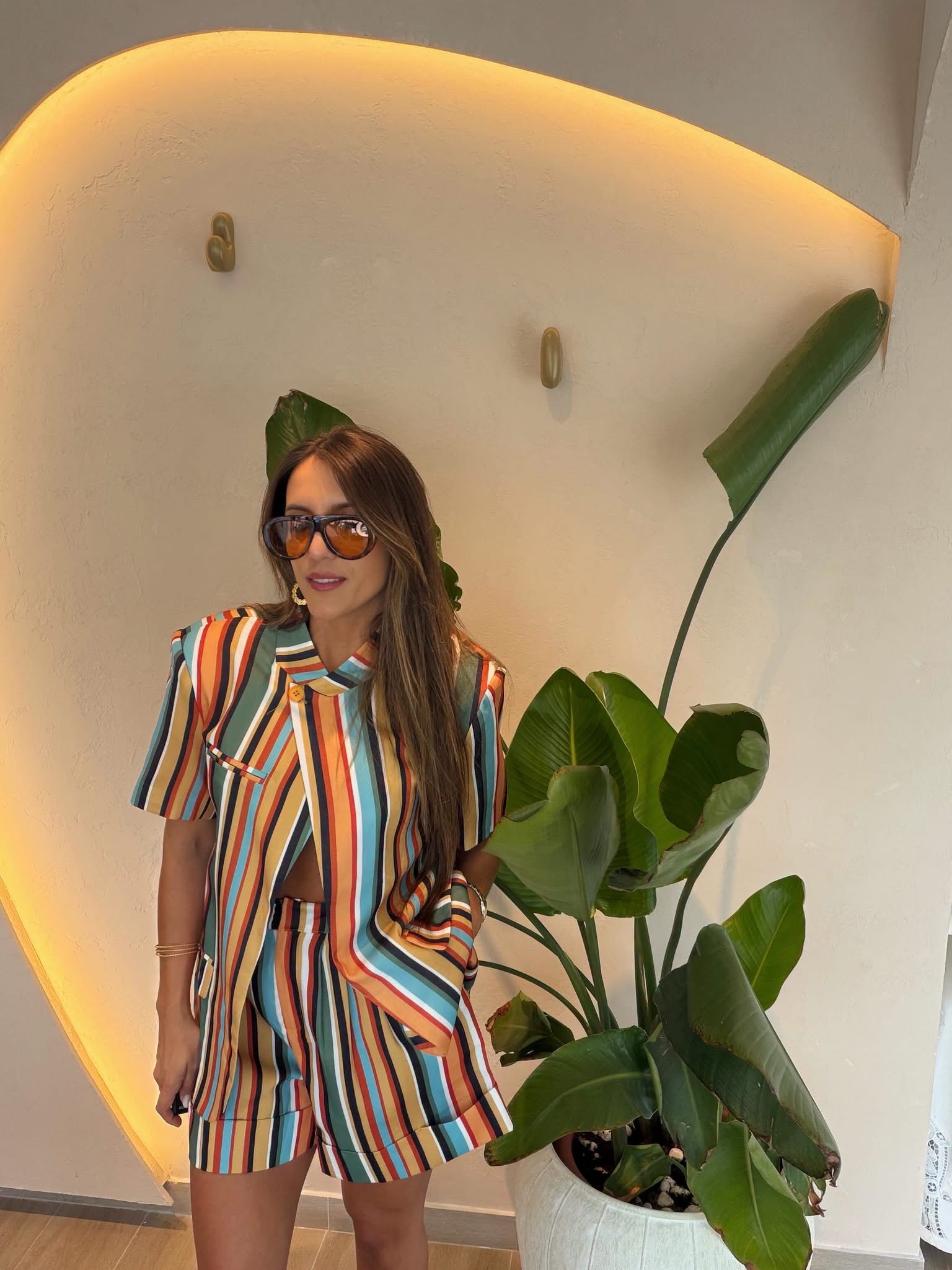 Sunset Stripes Linen Set