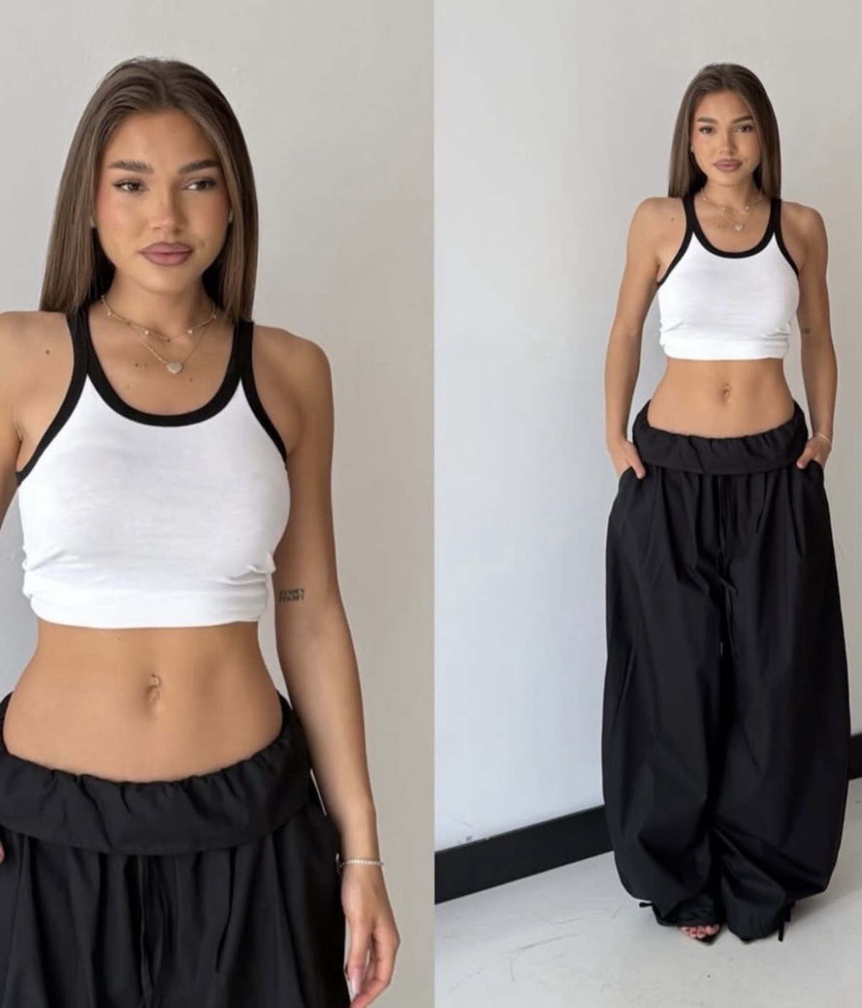 Balloon Cotton Παντελόνα με Διπλωμένη Μέση
