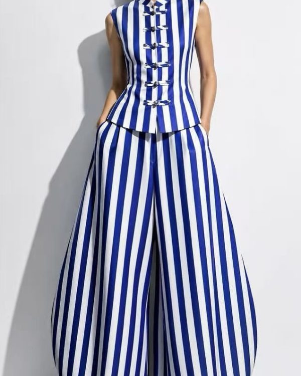 Linen Royal Stripe Set