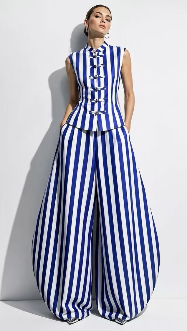 Linen Royal Stripe Set