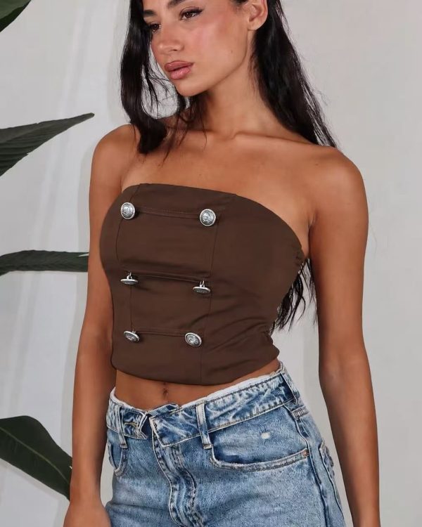 Riviera Button Tube Top