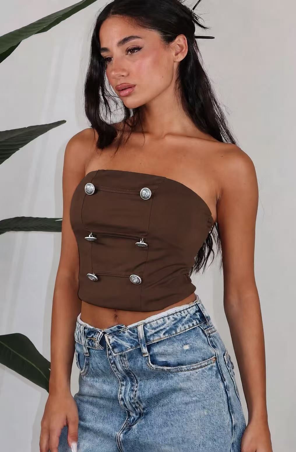 Riviera Button Tube Top