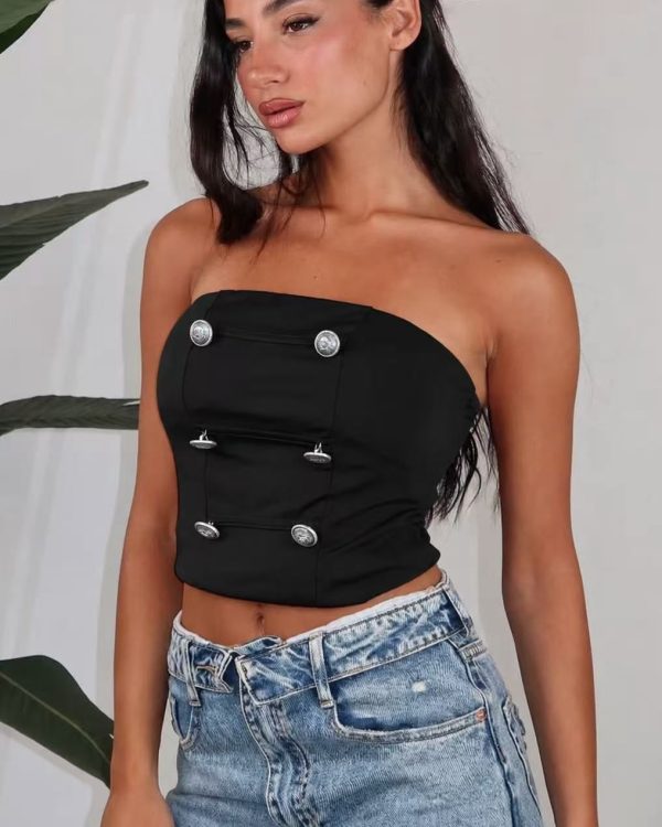 Riviera Button Tube Top
