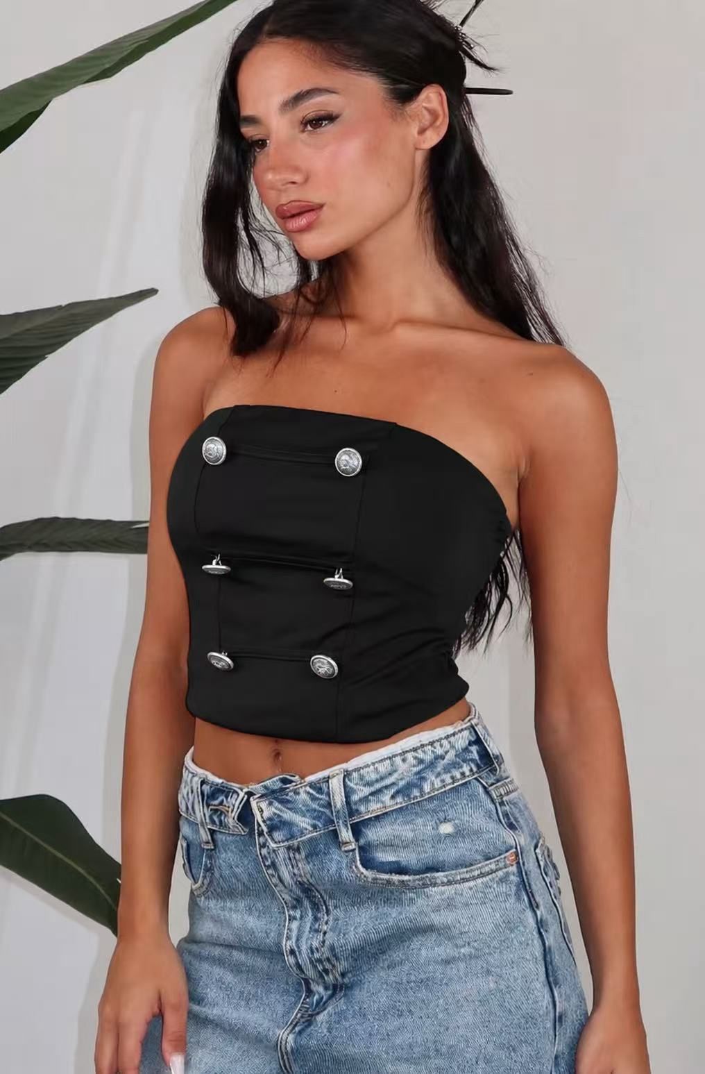 Riviera Button Tube Top