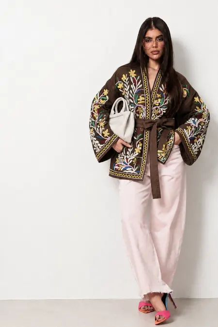 Boho Embroidered Kimono Jacket