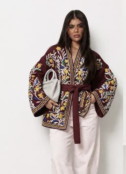 Boho Embroidered Kimono Jacket